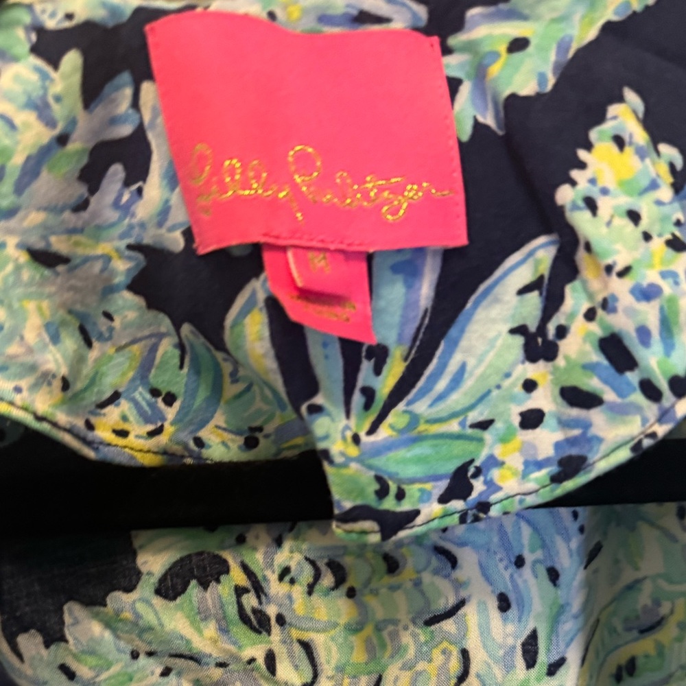 LILLY PULITZER Madia Tunic High Tide Navy Scuba Doo EUC Size Medium EUC - Picture 5 of 9